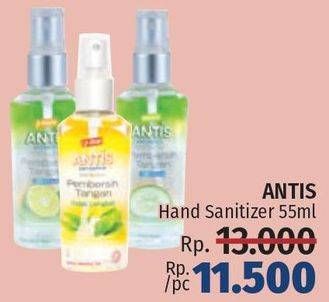 Promo Harga ANTIS Hand Sanitizer 55 ml - LotteMart
