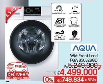 Promo Harga Aqua FQW-850829QD Mesin Cuci Front Load 8.5kg  - LotteMart