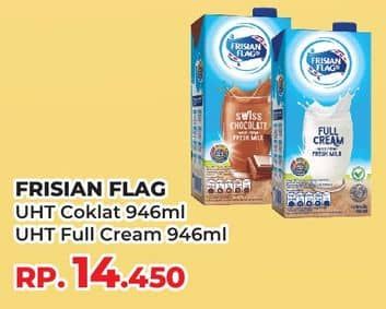 Promo Harga Frisian Flag Susu UHT Purefarm Swiss Chocolate, Full Cream 946 ml - Yogya