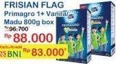 Promo Harga FRISIAN FLAG Primagro 1+ Madu, Vanilla 800 gr - Indomaret