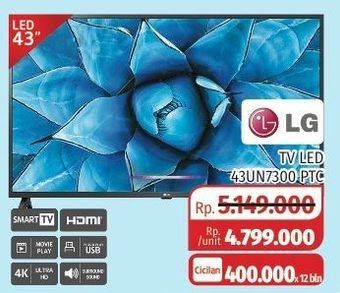 Promo Harga LG 43UN7300PTC | 43 inci 4K Smart UHD TV  - Lotte Grosir