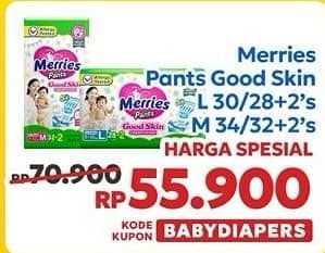 Promo Harga Merries Pants Good Skin L30, M34 30 pcs - Indomaret