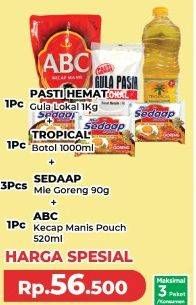 Pasti Hemat Gula Pasir Lokal + Tropical Minyak Goreng + Sedaap Mie Goreng + ABC Kecap Manis