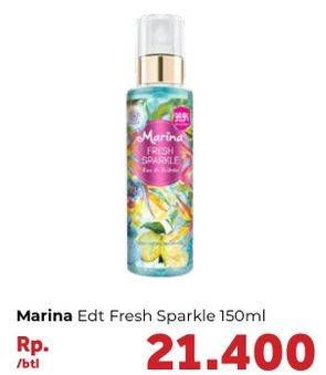 Promo Harga MARINA Eau De Toillete Fresh Sparkle 150 ml - Carrefour