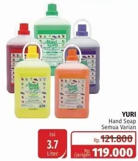 Promo Harga YURI Hand Soap All Variants 3700 ml - Lotte Grosir