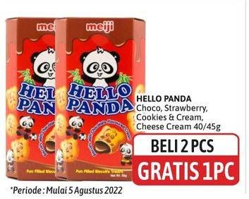 Promo Harga Meiji Hello Panda Biscuit Chocolate, Strawberry, Cookies And Cream, Cheese Cream 45 gr - Alfamidi