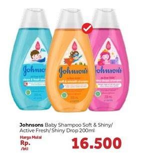 Promo Harga JOHNSONS Active Kids Shampoo Soft Smooth, Shiny Drops, Clean Fresh 200 ml - Carrefour