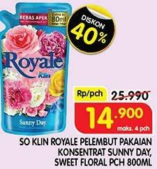 Promo Harga SO KLIN Royale Parfum Collection Sunny Day, Sweet Floral 800 ml - Superindo