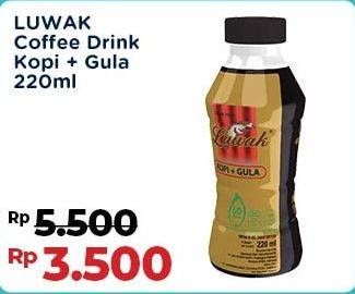 Promo Harga Luwak Coffee Drink Kopi + Gula 220 ml - Indomaret