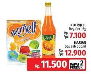 Promo Harga NUTRIJELL Jelly Powder 15gr + MARJAN Syrup Squash 450ml  - LotteMart