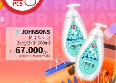 Promo Harga Johnsons Baby Milk Bath Milk + Rice 500 ml - Guardian