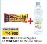 Promo Harga Beng-beng coklat + le Minerale 600ml  - Alfamart