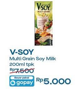 Promo Harga V-SOY Soya Bean Milk Multi Grain 200 ml - Indomaret