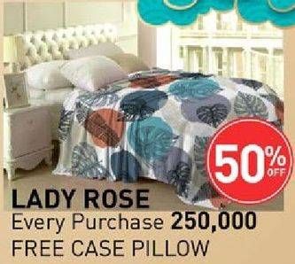 Promo Harga INTERNAL LADY ROSE Bed Cover  - Carrefour