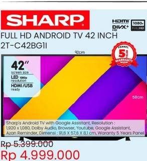 Promo Harga SHARP 2T-C42BG1i | Full HD Android TV 42"  - Courts