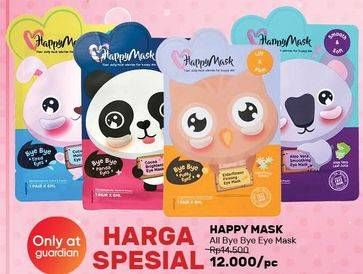 Promo Harga HAPPY MASK Eye Mask Aloe Vera, Cocoa, Cucumber, Elderflower  - Guardian
