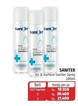 Promo Harga SANITER Fabric Disinfectant Spray 200 ml - Lotte Grosir