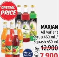 Promo Harga MARJAN Syrup Squash 450ml/Syrup Boudoin 460ml  - LotteMart