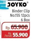Promo Harga JOYKO Binderclip 155 per 6 box 12 pcs - Lotte Grosir