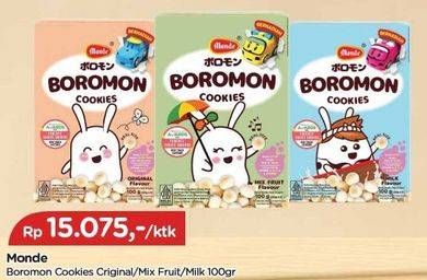Promo Harga Monde Boromon Cookies Milk, Cookies Mix Fruit, Original 100 gr - TIP TOP