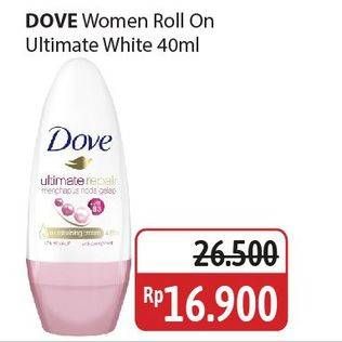 Promo Harga Dove Deo Roll On Ultimate White 40 ml - Alfamidi