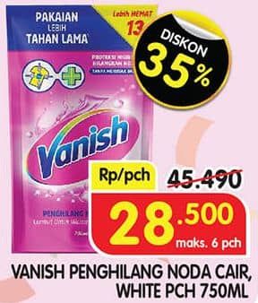 Promo Harga Vanish Penghilang Noda Cair Pink, Putih 750 ml - Superindo