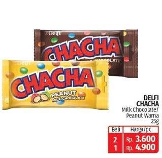 Promo Harga Delfi Cha Cha Chocolate Milk Chocolate, Peanut 25 gr - Lotte Grosir