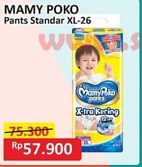 Promo Harga Mamy Poko Pants Xtra Kering XL26 26 pcs - Alfamart