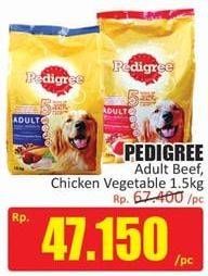 Promo Harga PEDIGREE Makanan Anjing Chicken Liver Vegetable, Adult Beef 1500 gr - Hari Hari