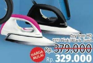 Promo Harga PHILIPS HD 1173 | Dry Iron Pink, Black  - LotteMart