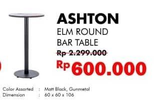 Promo Harga ASHTON ELM Round Table  - Carrefour