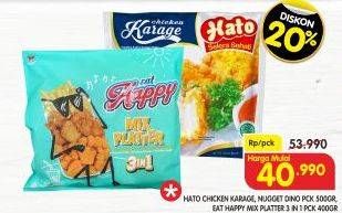 Promo Harga HATO Karaage, Nugget Dino/ EAT HAPPY Mix Platter 3 in 1  - Superindo