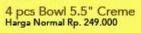 Promo Harga TRANS LIVING Bowl 5.5" Creme  - Carrefour