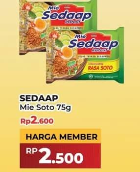 Promo Harga Sedaap Mie Kuah Soto 75 gr - Yogya