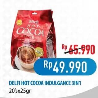 Promo Harga Delfi Hot Cocoa Indulgence per 20 sachet 25 gr - Hypermart