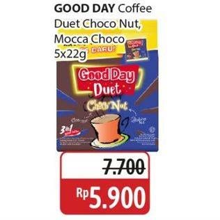 Promo Harga Good Day Coffee Duet ChocoNut, MocaChoco per 5 sachet 22 gr - Alfamidi