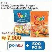 Promo Harga YUPI Candy Mini Burger, Gummy Lunch, Gummy Breakfast 95 gr - Indomaret