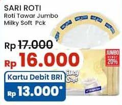 Promo Harga Sari Roti Roti Tawar Milky Soft 360 gr - Indomaret