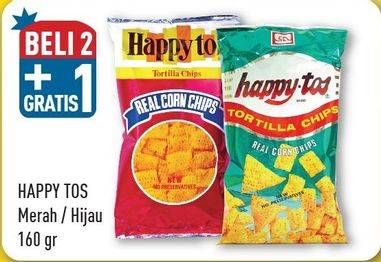 Promo Harga HAPPY TOS Tortilla Chips Merah, Hijau 160 gr - Hypermart