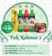 Promo Harga Pak Rahmat 2 ( Marjan Syrup Boudoin + Selamat Wafer + Tropical Minyak Goreng)  - Alfamart