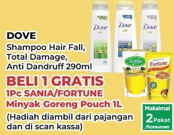 Promo Harga Dove Serum Sampo Perawatan Rambut Rontok, Perawatan Rambut Rusak, Anti Ketombe 290 ml - Yogya