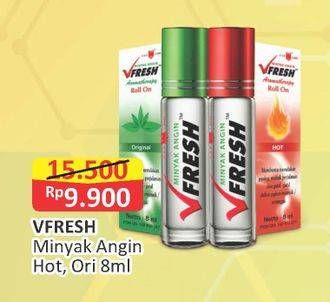 Promo Harga CAP LANG VFresh Aromatherapy Hot, Original 8 ml - Alfamart