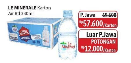 Promo Harga Le Minerale Air Mineral per 24 botol 330 ml - Alfamidi