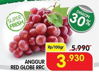 Promo Harga Anggur Red Globe RRC per 100 gr - Superindo