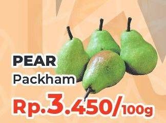 Promo Harga Pear Packham per 100 gr - Yogya