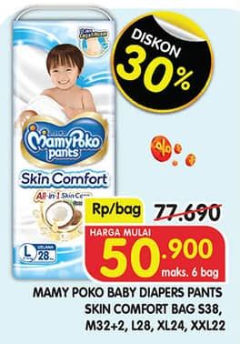Promo Harga Mamy Poko Pants Skin Comfort M32+2, L28, XL24, XXL22 22 pcs - Superindo