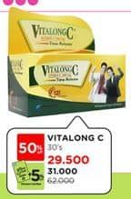 Promo Harga Vitalong C Vitamin C 500mg 30 pcs - Watsons