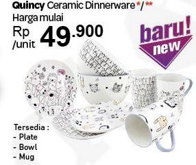 Promo Harga QUINCY Ceramic Dinnerware  - Carrefour