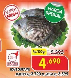 Promo Harga Ikan Gurame per 100 gr - Superindo