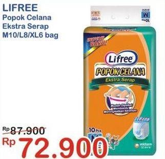 Promo Harga Lifree Popok Celana Ekstra Serap M10, L8, XL6  - Indomaret